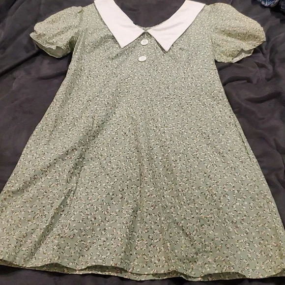 Vintage modcloth Peter pan collar floral dress size s/m - Picture 2 of 8